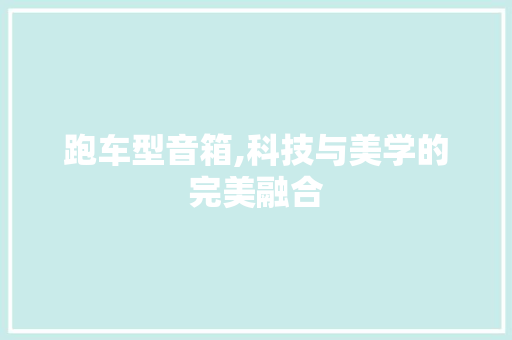 跑车型音箱,科技与美学的完美融合