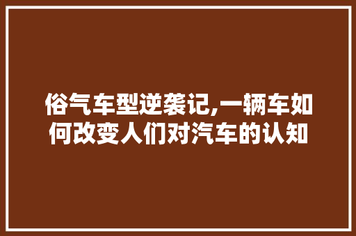 俗气车型逆袭记,一辆车如何改变人们对汽车的认知