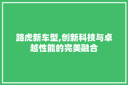 路虎新车型,创新科技与卓越性能的完美融合