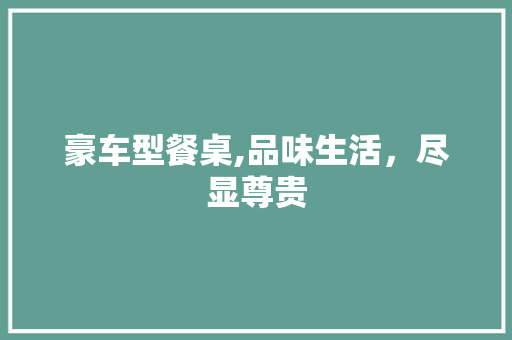 豪车型餐桌,品味生活，尽显尊贵
