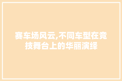 赛车场风云,不同车型在竞技舞台上的华丽演绎