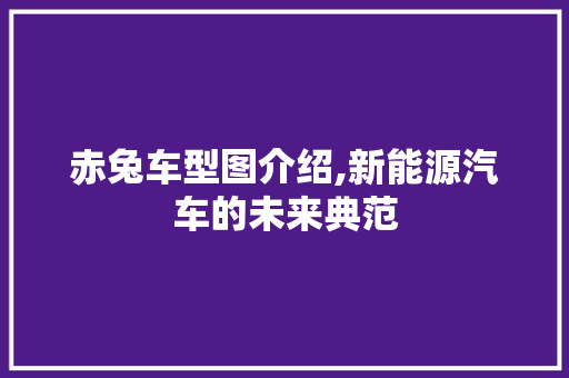 赤兔车型图介绍,新能源汽车的未来典范