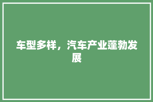车型多样，汽车产业蓬勃发展