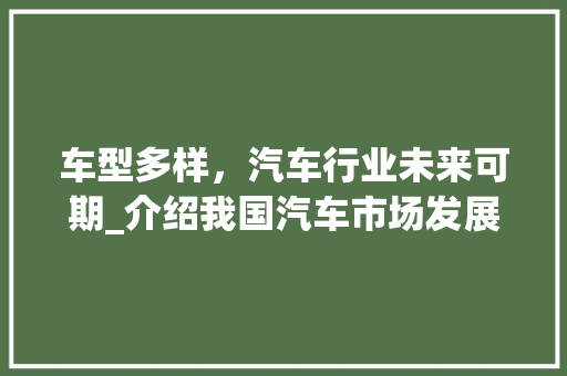 车型多样，汽车行业未来可期_介绍我国汽车市场发展趋势