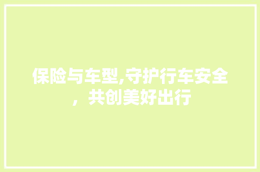 保险与车型,守护行车安全，共创美好出行