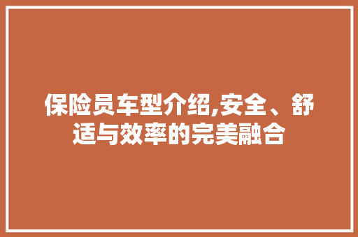 保险员车型介绍,安全、舒适与效率的完美融合