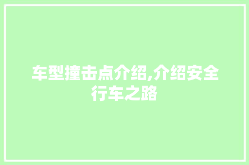 车型撞击点介绍,介绍安全行车之路