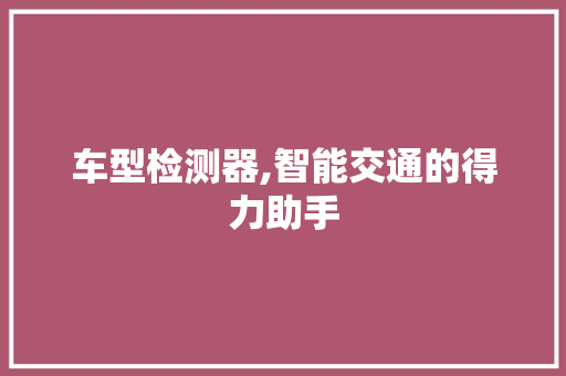 车型检测器,智能交通的得力助手