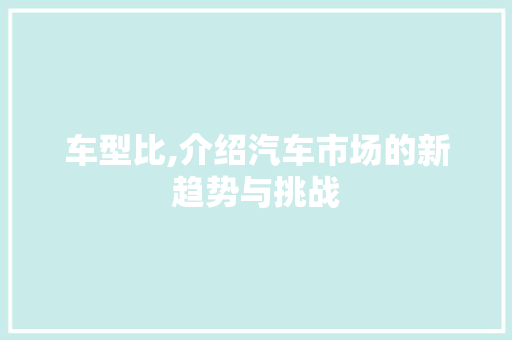 车型比,介绍汽车市场的新趋势与挑战