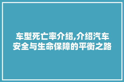 车型死亡率介绍,介绍汽车安全与生命保障的平衡之路