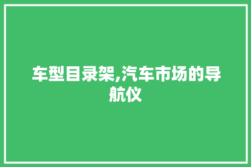 车型目录架,汽车市场的导航仪