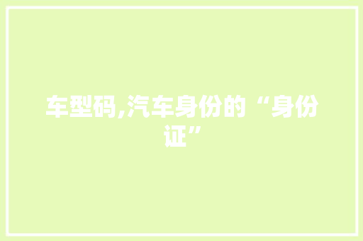 车型码,汽车身份的“身份证” 车灯配件