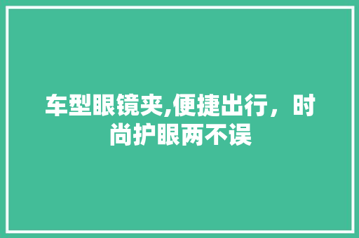 车型眼镜夹,便捷出行，时尚护眼两不误