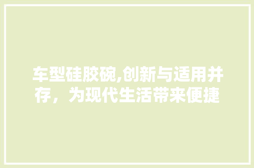 车型硅胶碗,创新与适用并存，为现代生活带来便捷