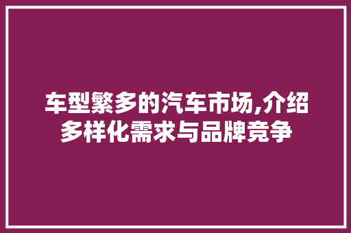 车型繁多的汽车市场,介绍多样化需求与品牌竞争