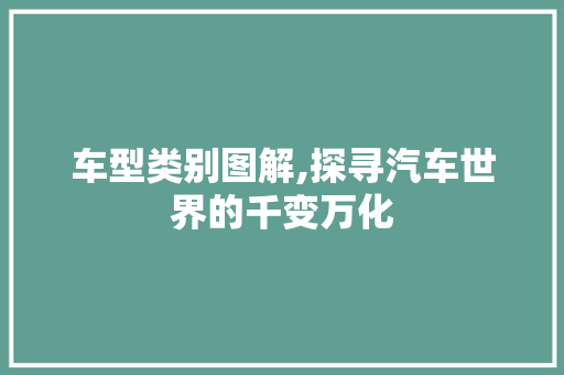 车型类别图解,探寻汽车世界的千变万化