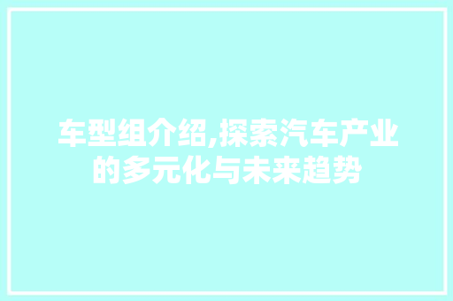 车型组介绍,探索汽车产业的多元化与未来趋势