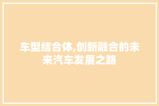 车型结合体,创新融合的未来汽车发展之路