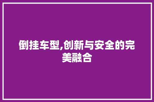 倒挂车型,创新与安全的完美融合