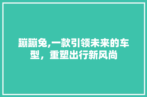 蹦蹦兔,一款引领未来的车型，重塑出行新风尚