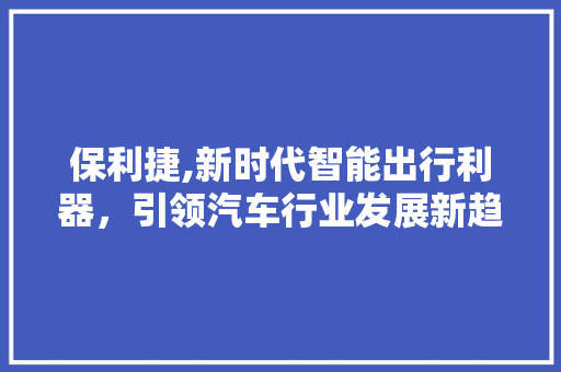 保利捷,新时代智能出行利器，引领汽车行业发展新趋势 车身配件