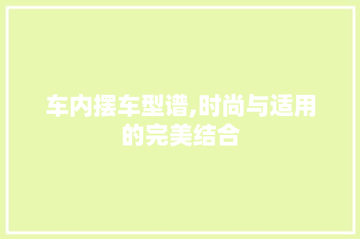 车内摆车型谱,时尚与适用的完美结合