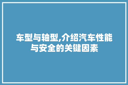 车型与轴型,介绍汽车性能与安全的关键因素