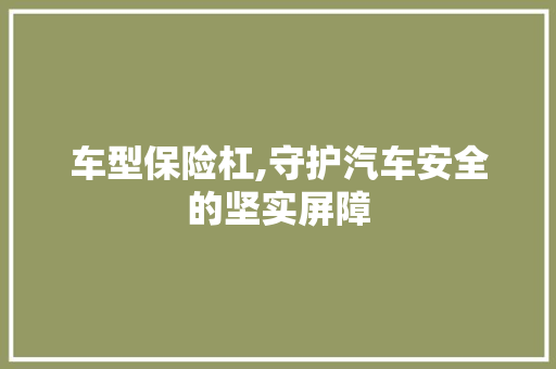 车型保险杠,守护汽车安全的坚实屏障