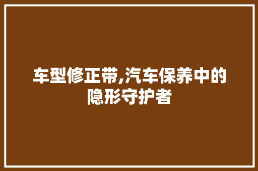 车型修正带,汽车保养中的隐形守护者