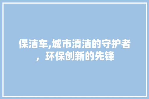 保洁车,城市清洁的守护者，环保创新的先锋