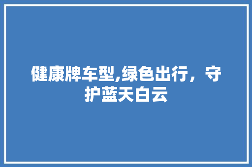 健康牌车型,绿色出行，守护蓝天白云