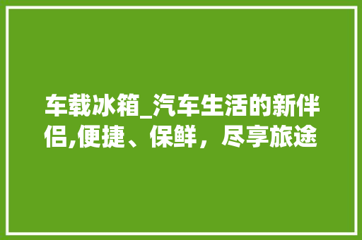 车载冰箱_汽车生活的新伴侣,便捷、保鲜，尽享旅途中美食时光