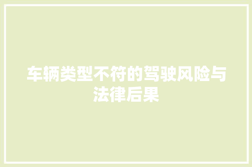 车辆类型不符的驾驶风险与法律后果 车灯配件