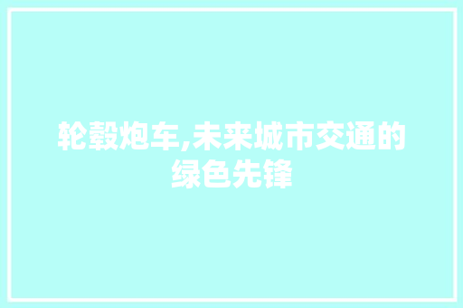 轮毂炮车,未来城市交通的绿色先锋