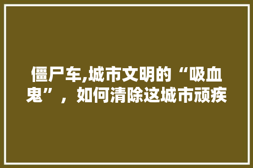 僵尸车,城市文明的“吸血鬼”，如何清除这城市顽疾