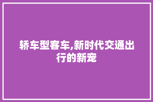 轿车型客车,新时代交通出行的新宠 汽车配件