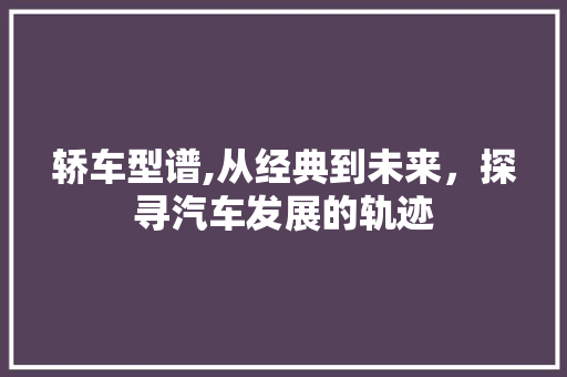 轿车型谱,从经典到未来，探寻汽车发展的轨迹