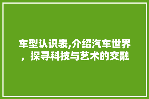 车型认识表,介绍汽车世界，探寻科技与艺术的交融