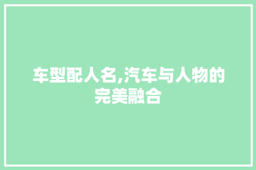 车型配人名,汽车与人物的完美融合