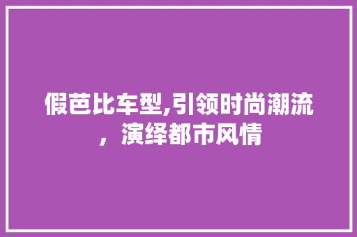 假芭比车型,引领时尚潮流，演绎都市风情