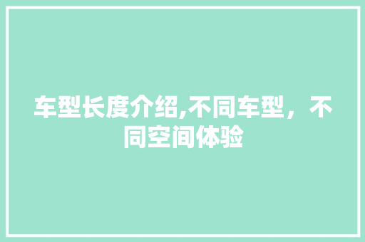 车型长度介绍,不同车型，不同空间体验