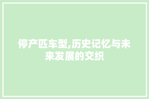 停产匹车型,历史记忆与未来发展的交织