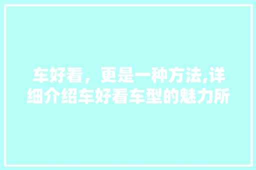车好看，更是一种方法,详细介绍车好看车型的魅力所在