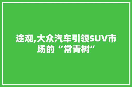 途观,大众汽车引领SUV市场的“常青树”
