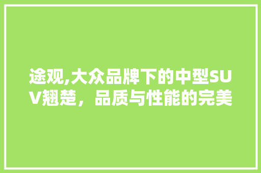 途观,大众品牌下的中型SUV翘楚，品质与性能的完美融合