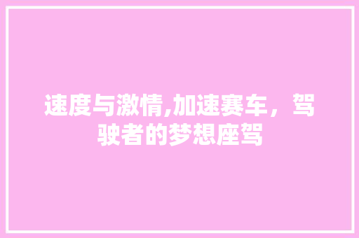 速度与激情,加速赛车，驾驶者的梦想座驾