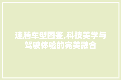 速腾车型图鉴,科技美学与驾驶体验的完美融合
