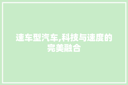 速车型汽车,科技与速度的完美融合