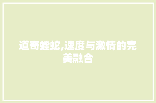道奇蝰蛇,速度与激情的完美融合