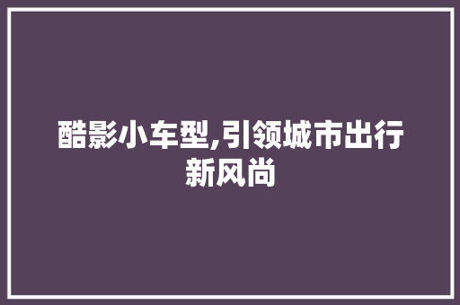 酷影小车型,引领城市出行新风尚